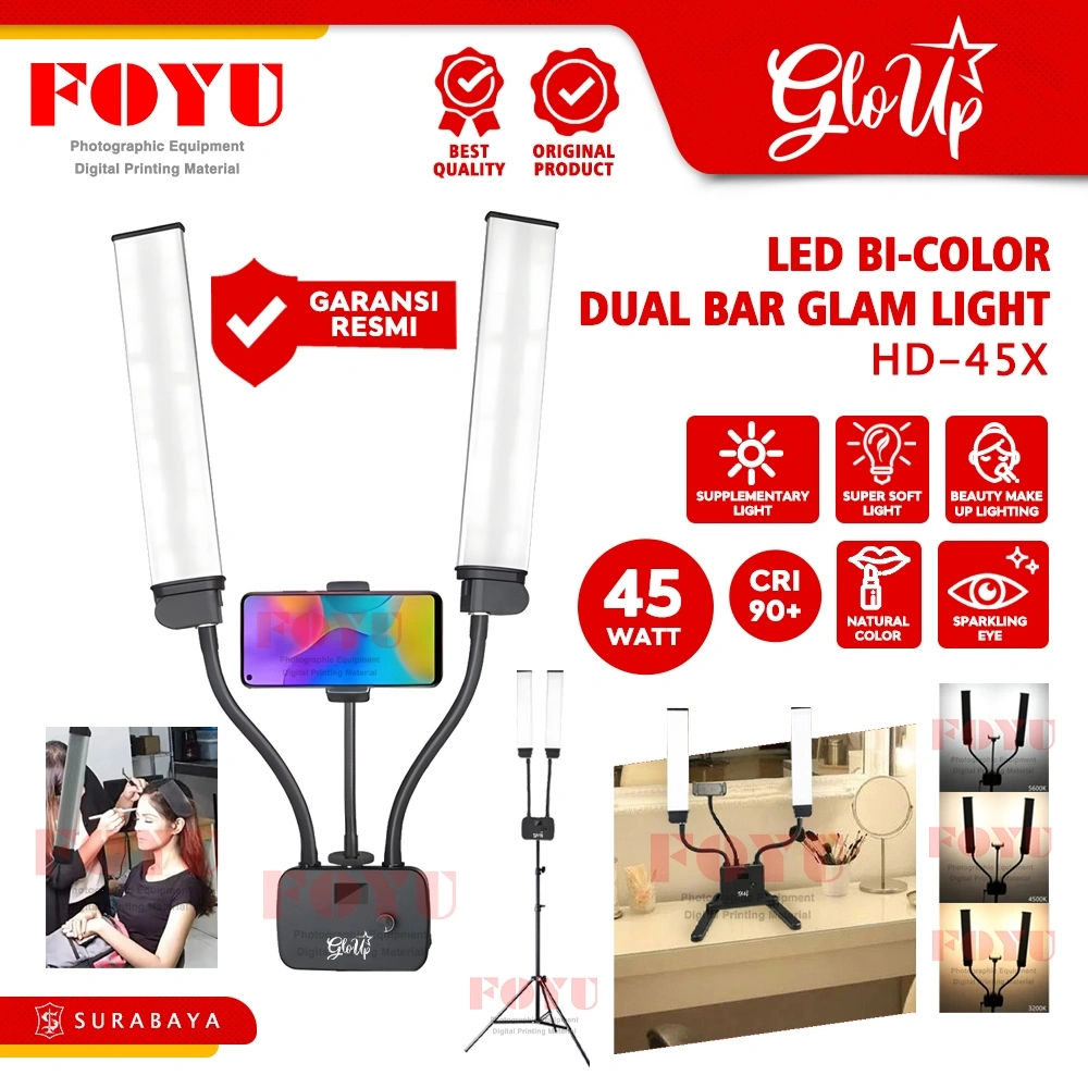 GloUp HD-45X LED Glamlight Lampu Rias MUA Makeup Nail Art Salon Spa