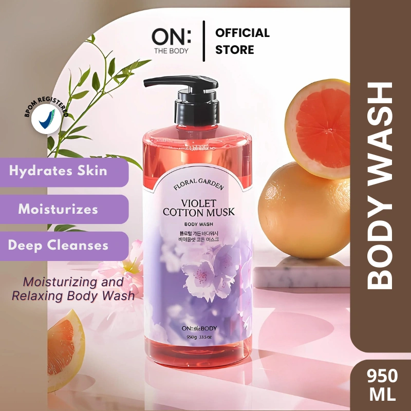 On The Body Floral Garden Body Wash Violet Cotton Musk Scent (950gr)
