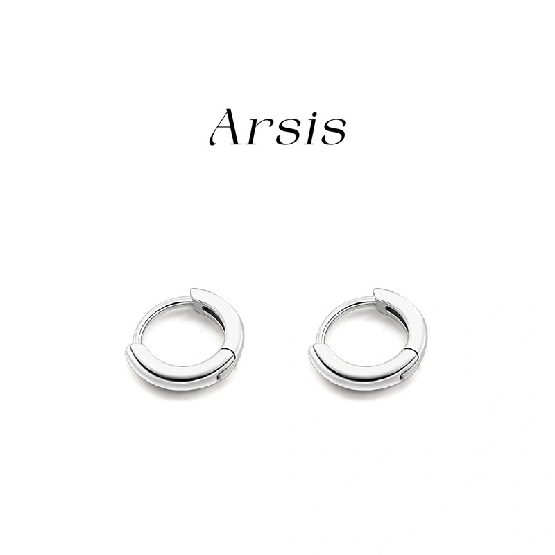 ARSIS Anting bulat perak murni 925 Kepribadian warna murni Wanita Perasaan kelas atas Gaya sederhana