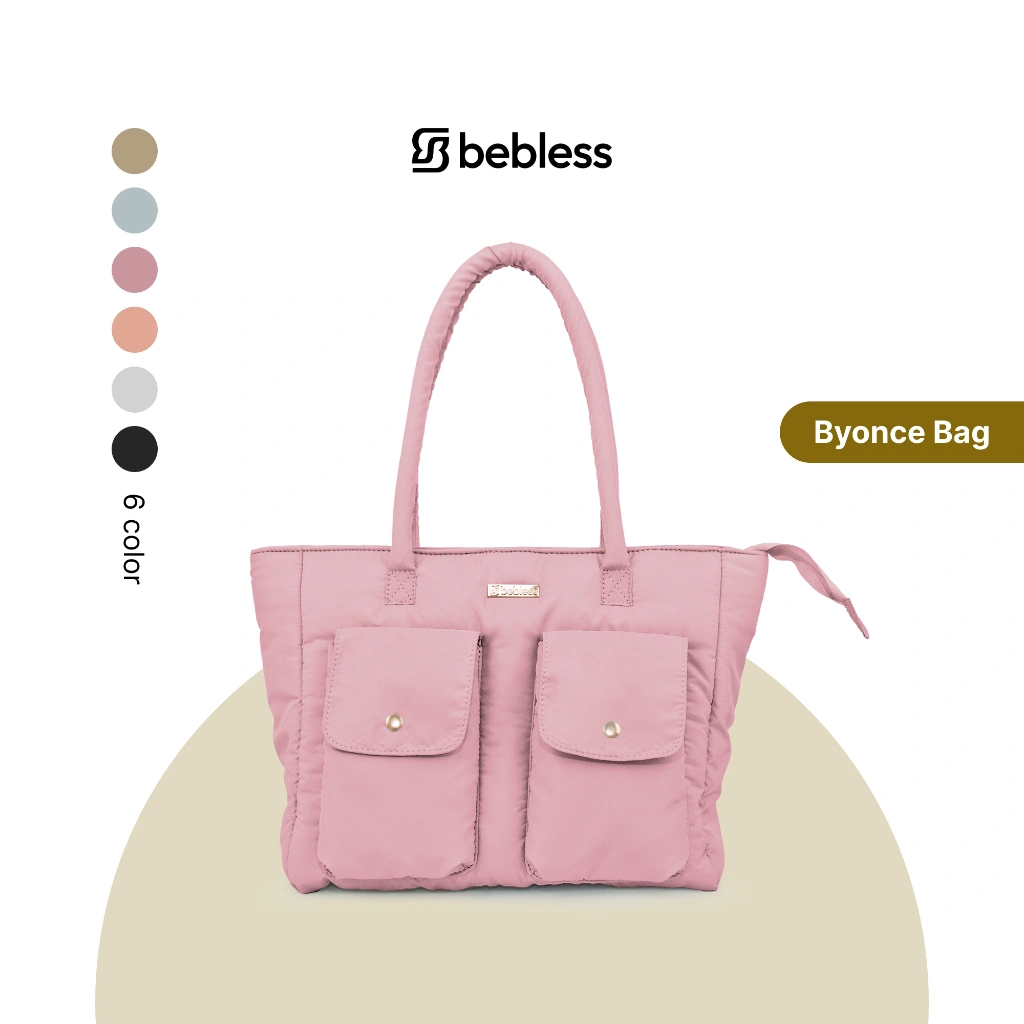 BEBLESS BYONCE Puffy Bag Tas Totebag Wanita Tas Bahu Wanita Kanvas Korean Style Terbaru