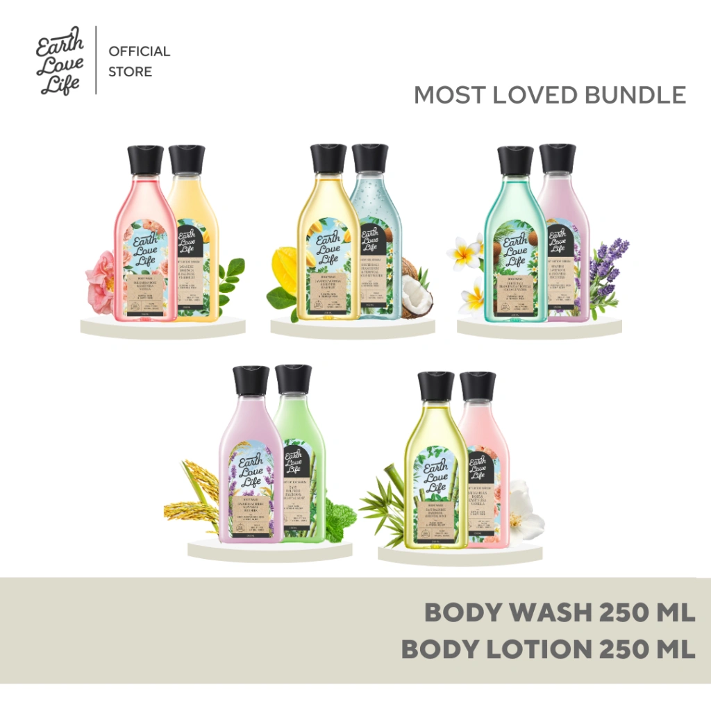 [MOST LOVED BUNDLE] Earth Love Life Bundle Body Wash & Body Lotion 250mL Sabun Wangi | Sabun Mandi Cair | Sabun Melembapkan | Sabun Jerawat Punggung | Kulit Sensitif | Sabun Mencerahkan | SPF | Alergi | Sabun Cerah | Sabun Mandi Premium