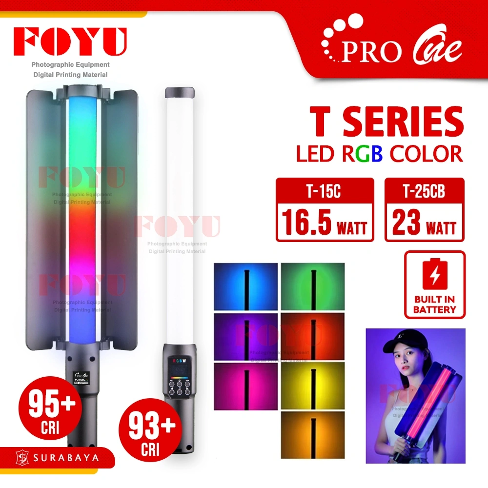 Pro One T-15C T-25CB RGB Light Stick Lampu LED Warna Rod Saber Fotografi Studio Foto Video Live