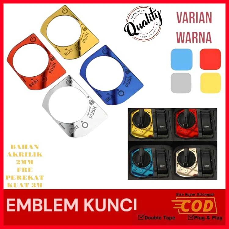 Emblem garnish kunci kontak motor honda ( pcx beat vario dan lain-lain ) bahan akrilik tebal dan murah / garnish tutup kunci honda murah bahan premium
