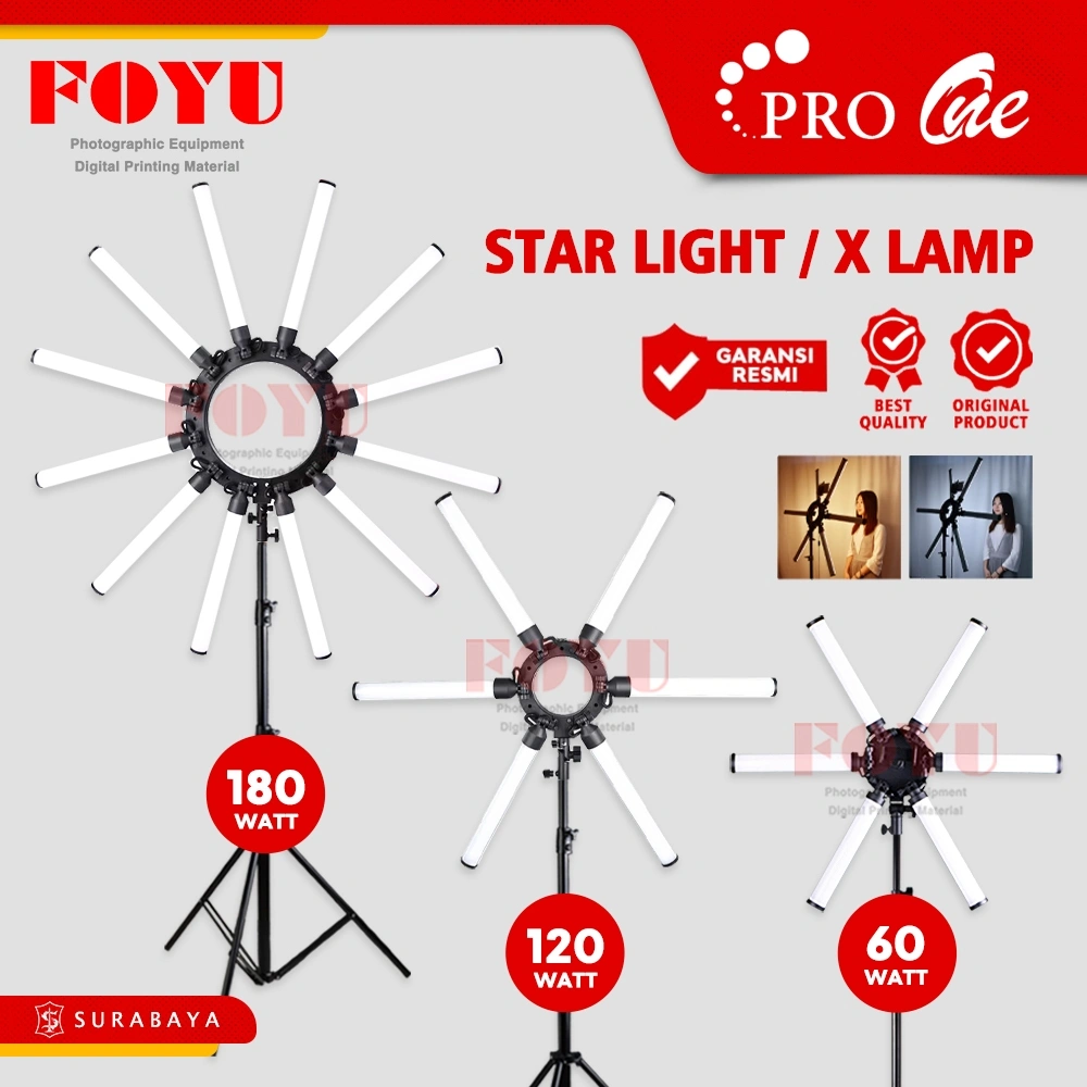 Pro One Starlight X Lamp LED 60 120 180 Watt Star Light Lampu MUA Makeup Make Up