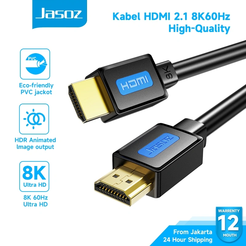 Jasoz Kabel HDMI 8K Cable Male to Male 4K 240Hz High Speed 48Gbps 0.5-3m For HDTV PC PS3/4/5