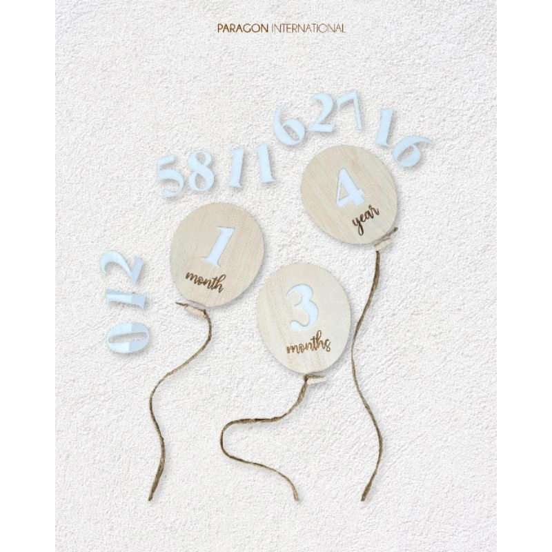 Milestone Baby Balloon Set Free Lem Nano |Papan 3pc + Angka