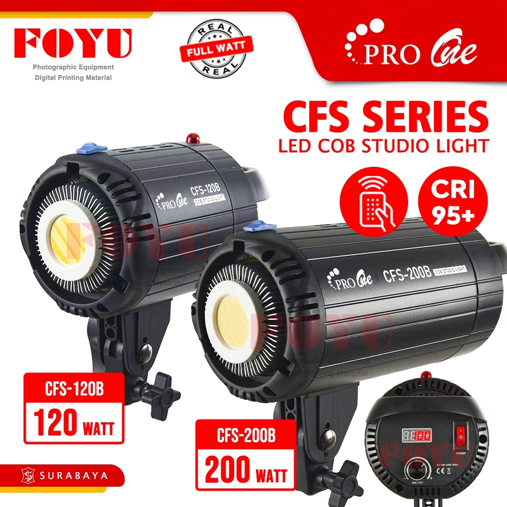 Pro One LED COB CFS Lampu Sorot Foto Video Film Self Studio Siaran Streaming Podcast Light Lighting 120 200 Watt Continuous