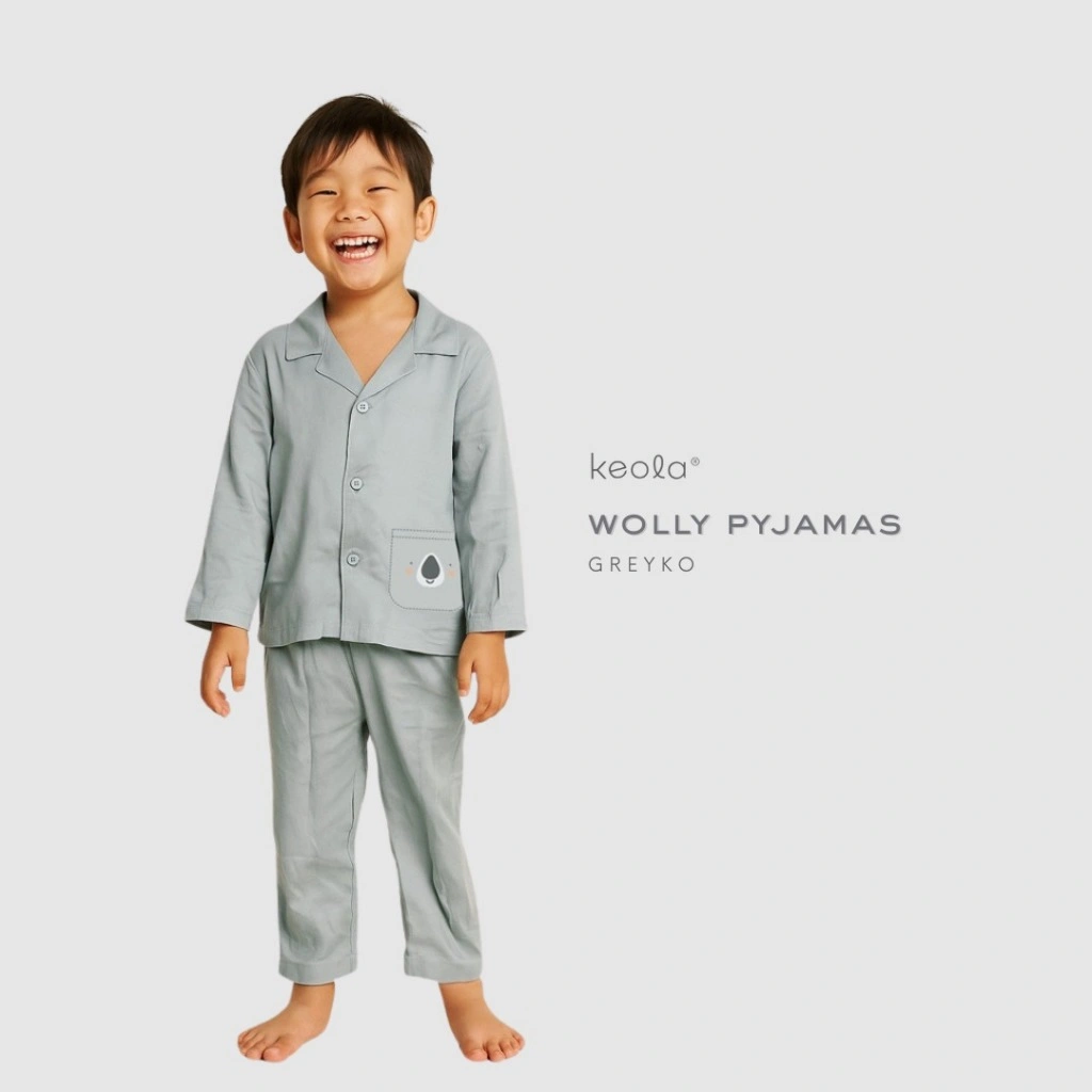 MD - Keola Setelan Piyama Wolly Animal Series | Piyama Anak Animal Series | Pijama set Baju Tidur Anak 1–10 Tahun