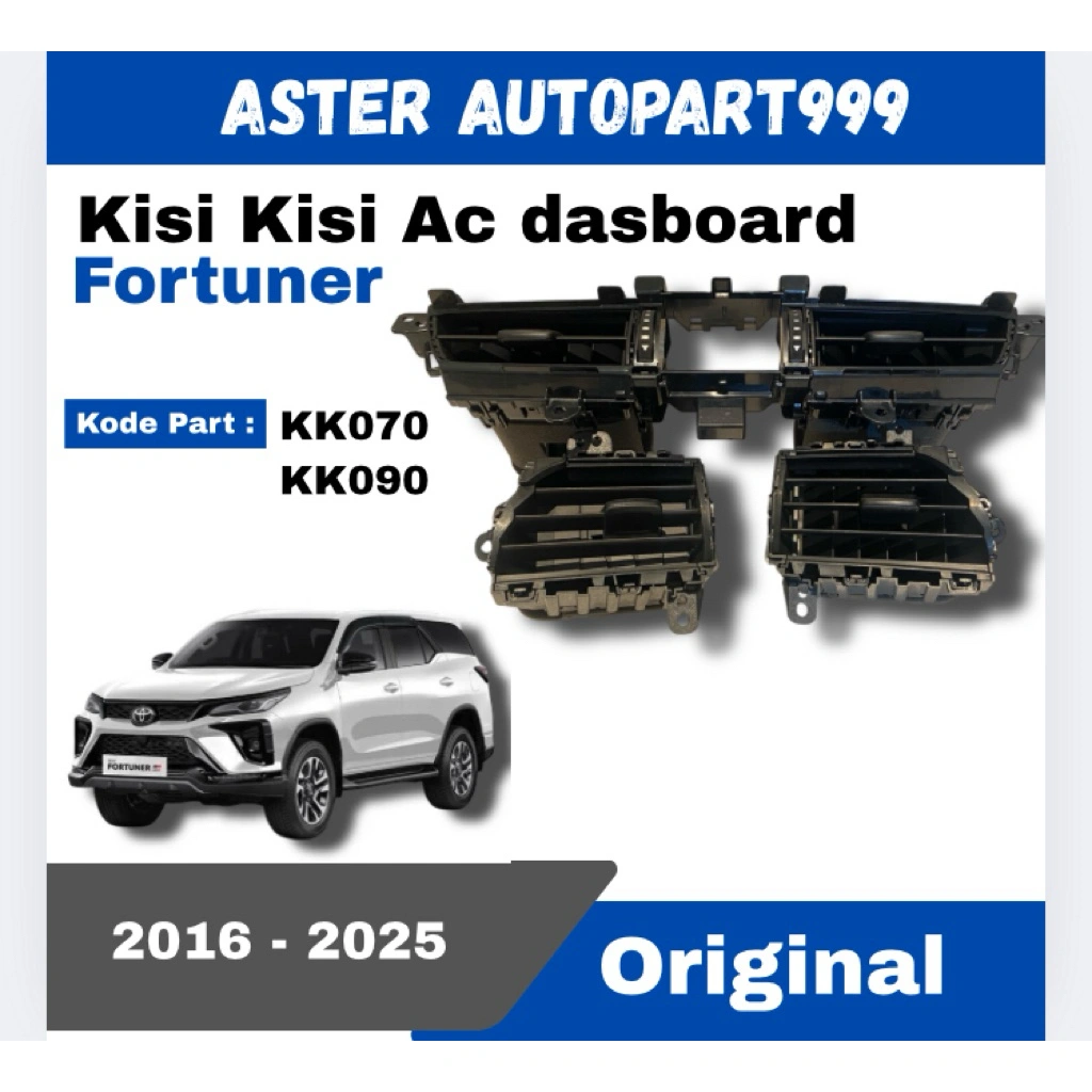 Kisi Kisi ac dashboard Fortuner vrz gr 2022 2024 Tipe black chrome 100% Original