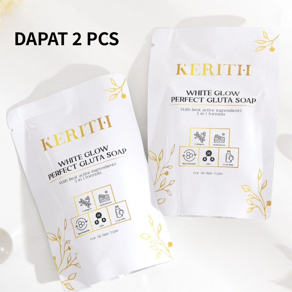 DAPAT 2 PCS White Glow Perfect Gluta Soap by Kerith Sabun Pemutih Badan & Wajah BPOM