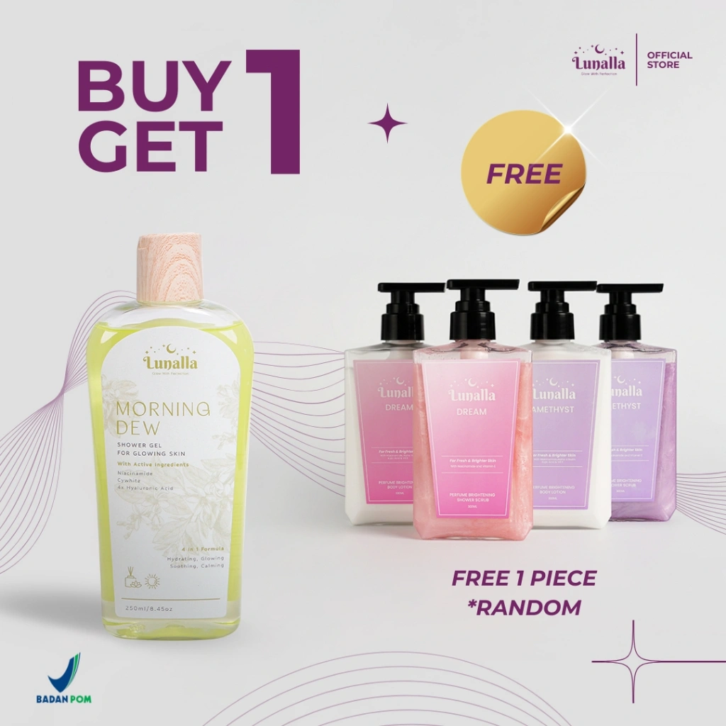 LUNALLA Morning Dew Shower Gel 250ml - Sabun Mandi Cair Aromaterapi Body Wash Memutihkan Brightening