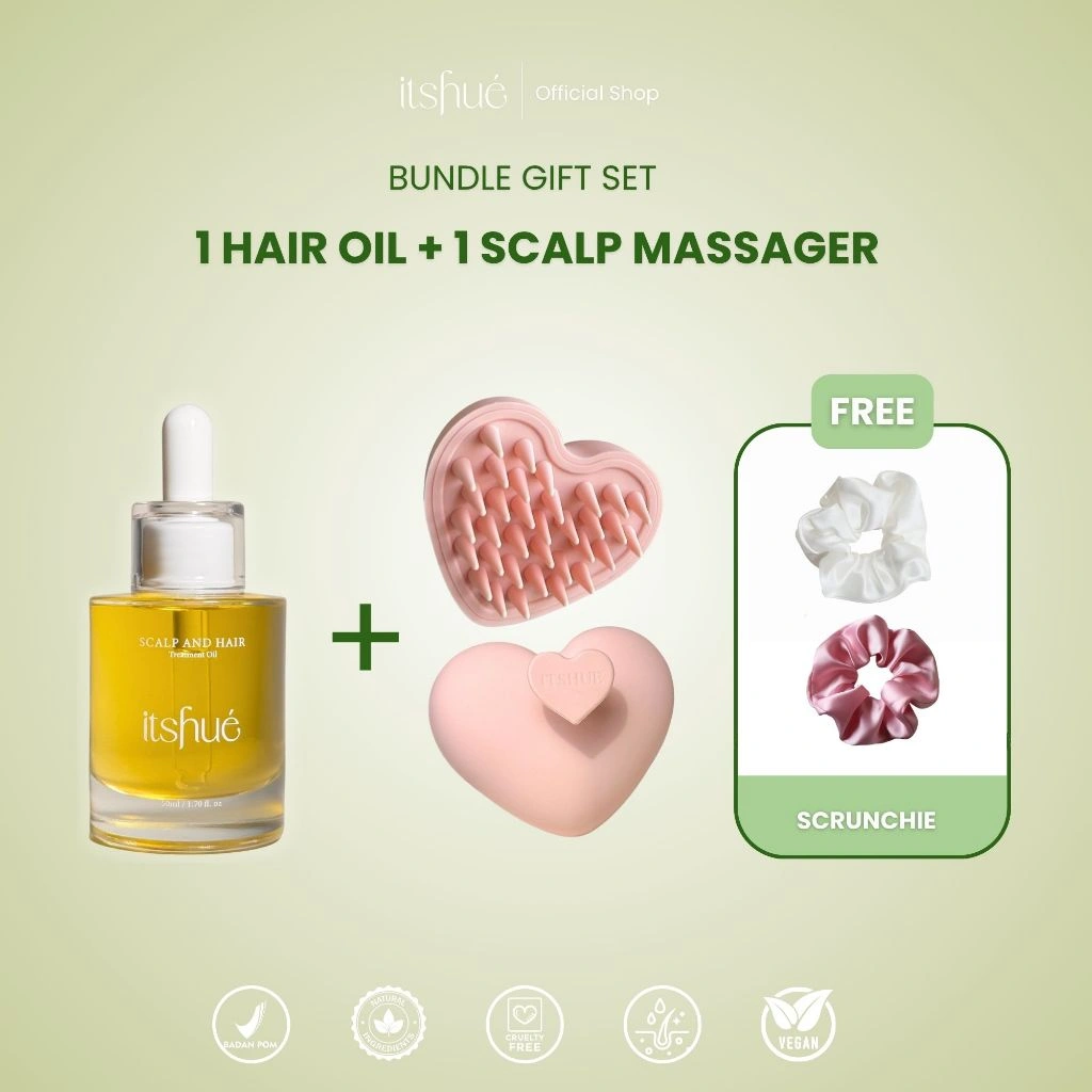 ITSHUE Bundle Hair Care Set - 1 Hair Oil & 1 Hair Scalp Free Scrunchie