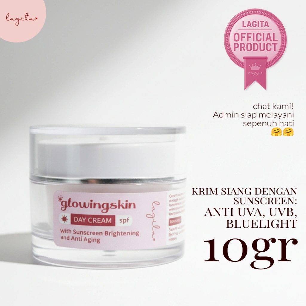 Glowingskin Lagita Day Cream SPF 10gr – Whitening Cerahkan Kulit & Lindungi UVA UVB