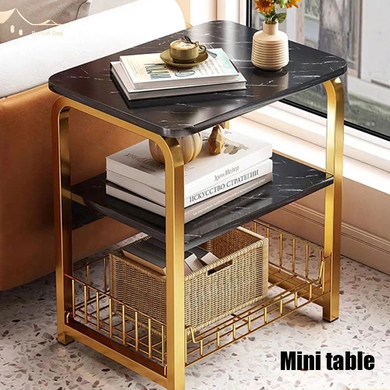 Meja Tamu Meja Sudut Tiga Tingkat Meja Samping Tempat Tidur Meja Motif Marme Meja Nakas Coffee Table