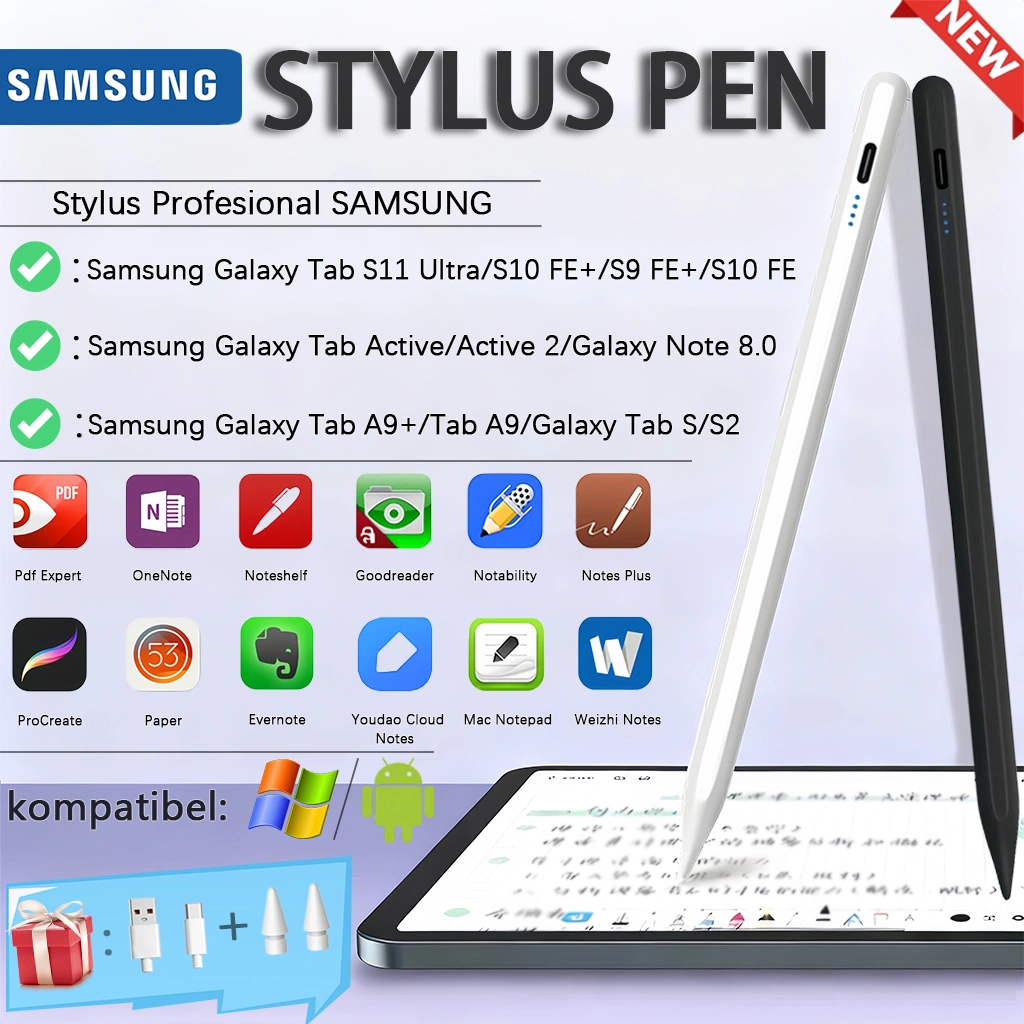 Stylus pen for SAMSUNG Galaxy Tab S11/Tab S9/Tab A/Tab S/Tab X SAMSUNG Tablet Multifungsi. Alat menggambar dan melukis profesional[NEW][100% Asli Garansi 24 bulan][COD]SAMSUNG Stylus Pen pen a9+ universal ipad android redmi pad 2/samsung tab a9+ z fold 6