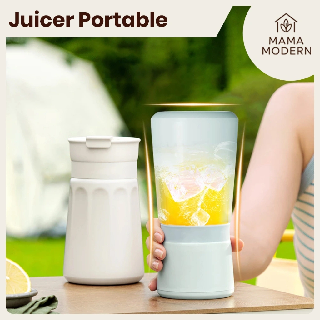 SOSEKI Blender Juicer Jus Buah Portable 400ml Stainless Steel 2 Tutup Hand Blender Multifungsi