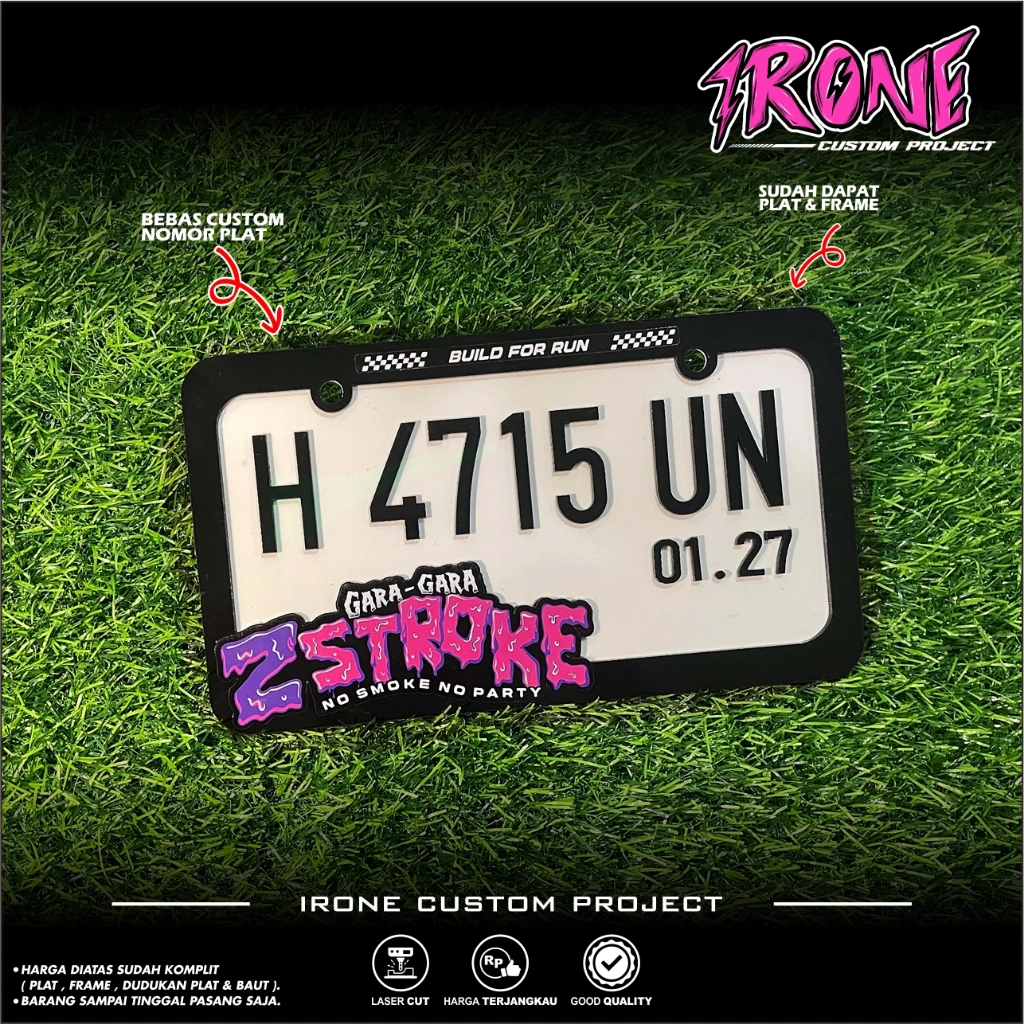 IRONE PROJECT Frame Plat Nomor Motor Model JDM All Desain Terbaru PNP disemua motor K.11
