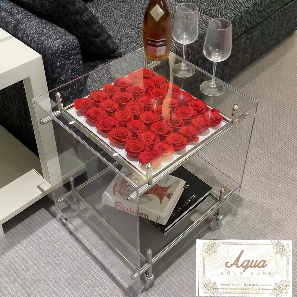 Meja Kopi Kaca Mawar Bunga/ Tempered/Meja Kopi/Meja Teh sjr/Meja Sofa /Meja Samping Minimalis