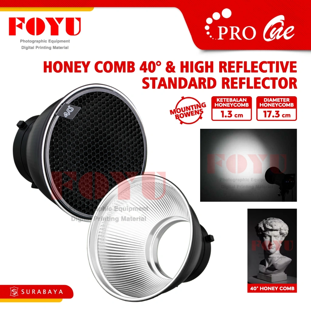 Honey Comb Grid Honeycomb 40 Degree Untuk Standard Reflector dan High Reflective Lampu Studio Flash Mount Bowens