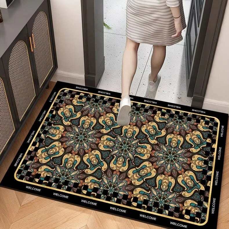 γUkuran dapat disesuaikanγKeset Lantai Mandala Retro,keset lantai pintu masuk,Keset Lantai Pintu Masuk Koridor,keset pintu,keset lantai kulit,karpet,Tahan Air,Anti Kotor,Anti Selip,Tanpa Cuci keset,ukuran yang dapat disesuaikan