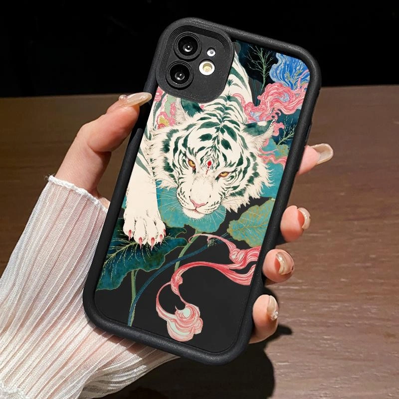 Case Hp For Realme 5 5i 5s C75 4G Note 60 2 Pro 6i 7i 12 Lite 12X 5G Naroz 70x 20 20A 30A 50A Prime 50i N53 N55 U1 Silicone Anime Artistic Tiger Full Lens Cover Phone Case