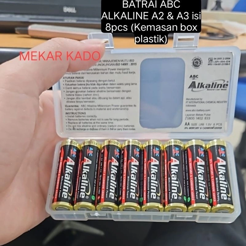 Batrai ABC Alkaline Isi 8pc Baterai + Case- Asli merk ABC Alkaline - Harga tertera adalah 1 pack isi 8 pcs baterai