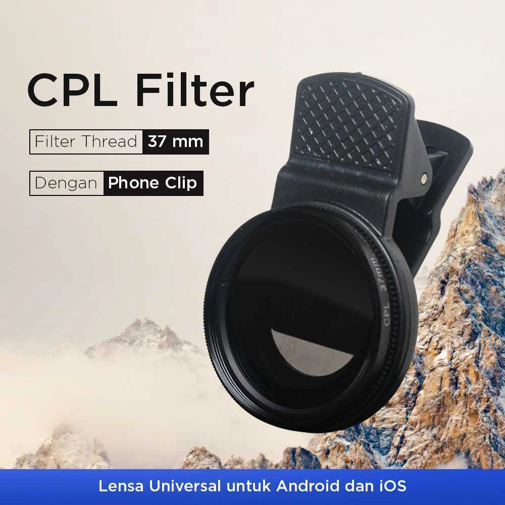 Filter Lensa Klip  Kamera Smartphone CPL Polarizer 37mm EZ-27