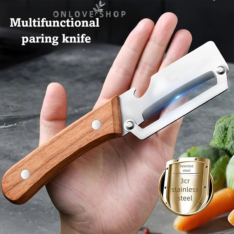 Pegangan Kayu Padat Peeler Sayuran Buah Dapur Pengupas Multifungsi Lilin Labu Kentang PengupasONLOVE