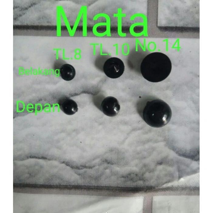 mata boneka tempel /100 gr 8mm 10mm 14mm