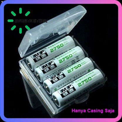 Kotak Baterai / Case Baterai Transparan Untuk Baterai AA 14500 4 X 14500