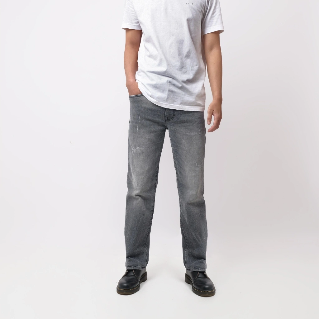 Rockmaker Celana Denim Regular Loose Fit Grey Stone