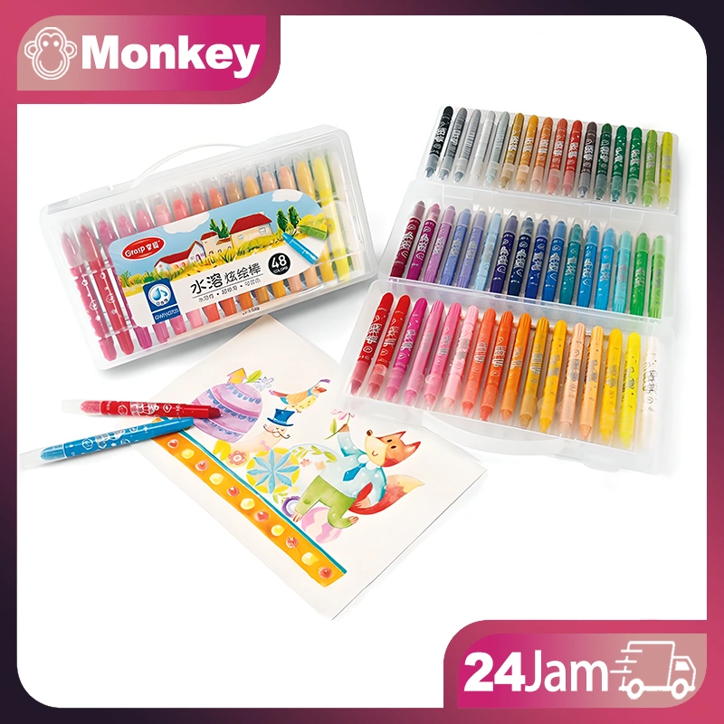 CRAYON GRASP / CRAYON GRASP MATA SEDANG / SILKY CRAYON / KRAYON WARNA / WATER SOLUBLE CRAYON