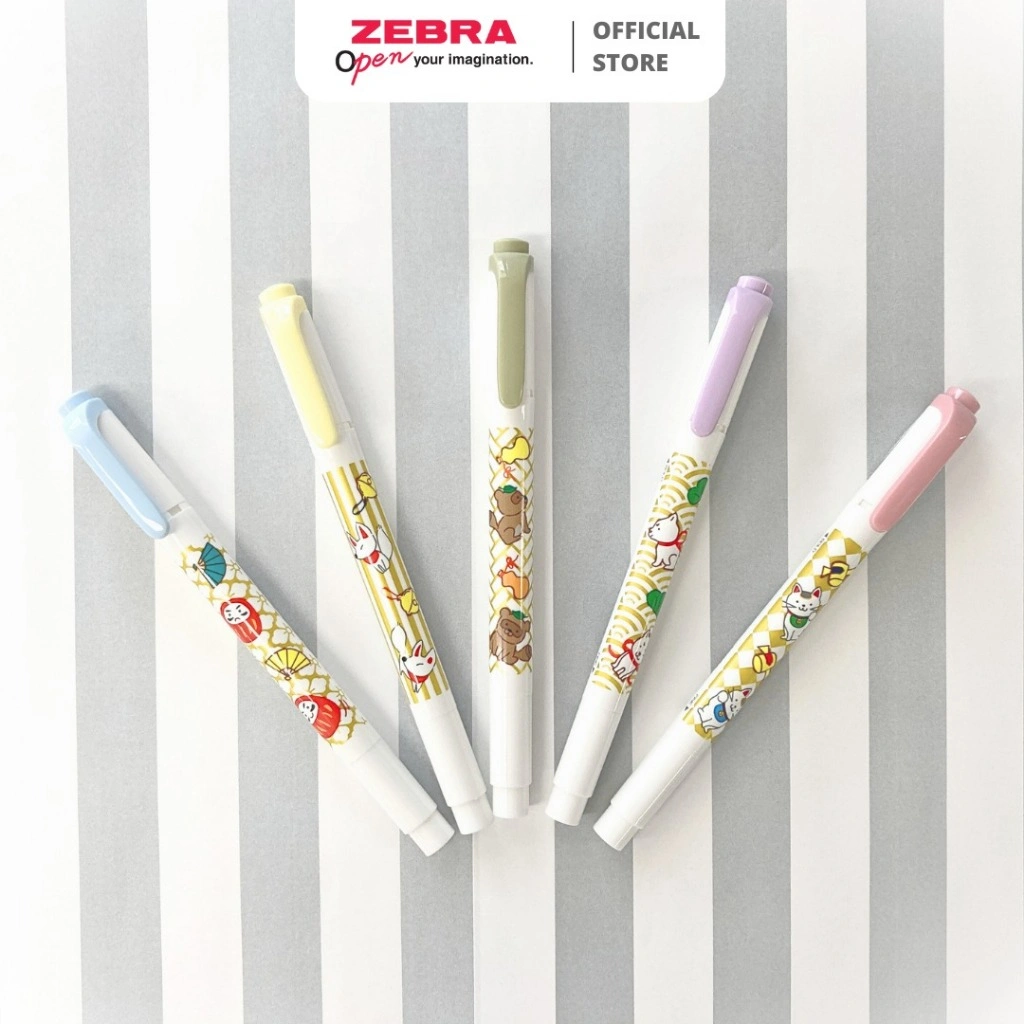 Asaba Stationery- Highlighter Pen/Spidol Penanda Warna Zebra MILDLINER GOOD LUCK Series Satuan dan Set 5 - Limited Edition