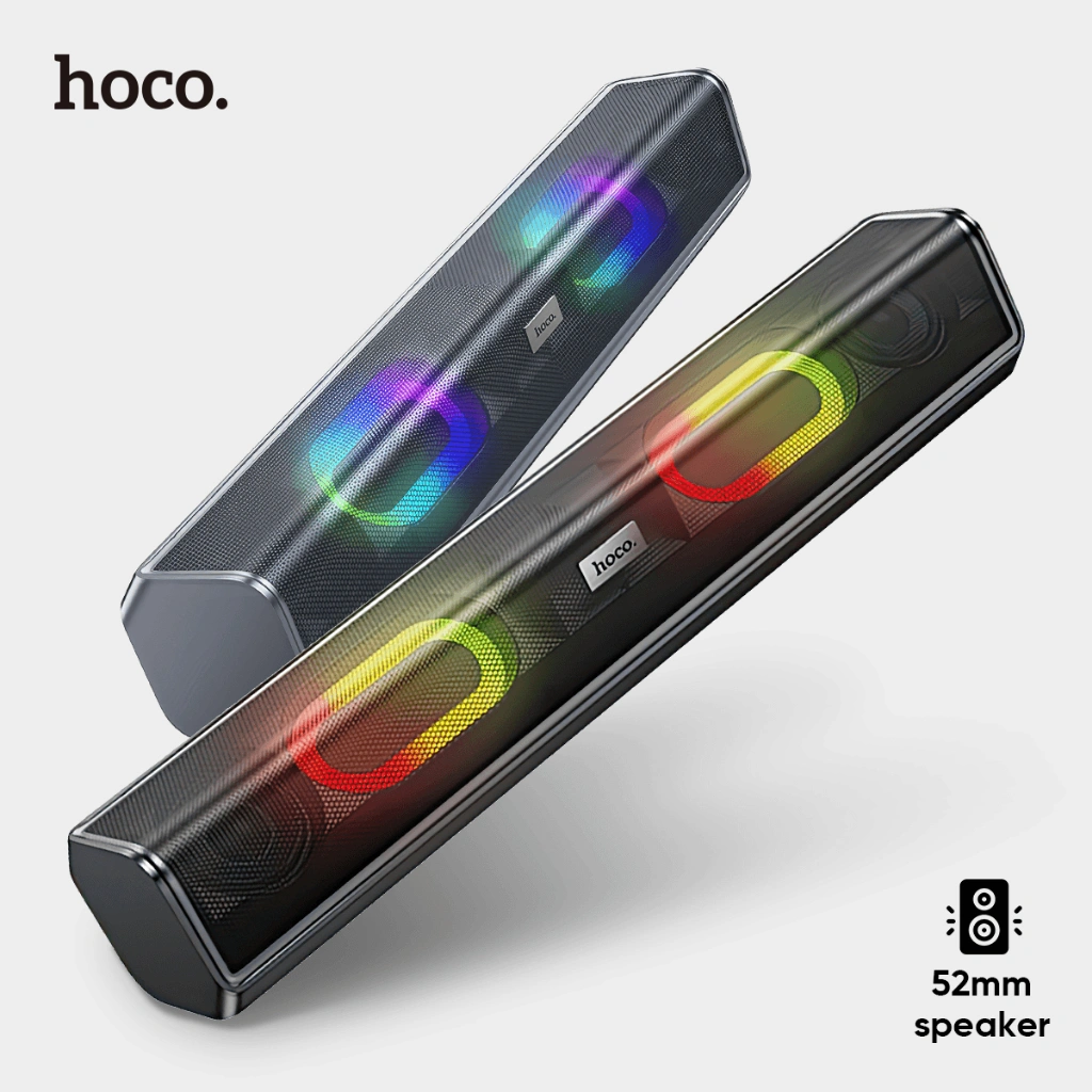 Hoco Soundbar Speaker Desktop Bluetooth Wireless Dua 10W Speaker Units RGB Lights BS49