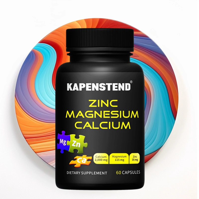 Kalsium Magnesium Seng, Vitamin D, Kalsium, Magnesium, Seng, Mendukung Kesehatan Kekebalan Tubuh dan Tulang, Non-GMO, Bebas Gluten, 60 Kapsul Vegetarian