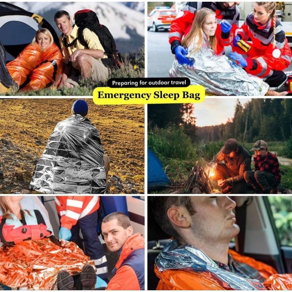 Emergency blanket camping thermal bivy / selimut darurat hiking cuaca ekstrem / emergency sleep bag