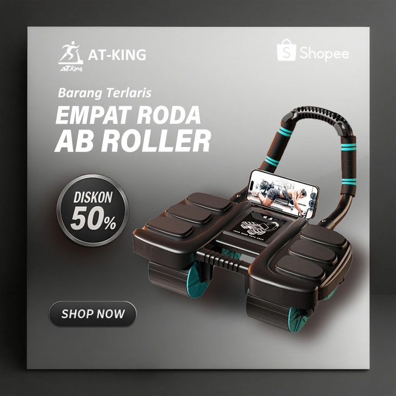 Ab Roller Wheel Plank Trainer Abdominal Core Roller Automatic Rebound Push Up Alat Olahraga Di Rumah