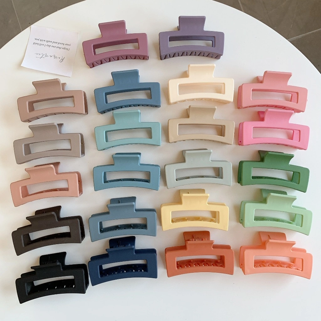 [CUCI GUDANG] 8.5CM JEDAI TEBAL MEDIUM KOREAN RECTANGLE MATTE DOFF HAIR CLAW JAW CLIPS JEPIT JEPITAN BADAI JEDAI KLIP RAMBUT KOREA WANITA WOMEN JAW THICK HAIR CLIP ACRYLIC SOLID COLOR LARGE BIG SIZE BESAR KOTAK HAIRCLIP CAKAR HITAM PU