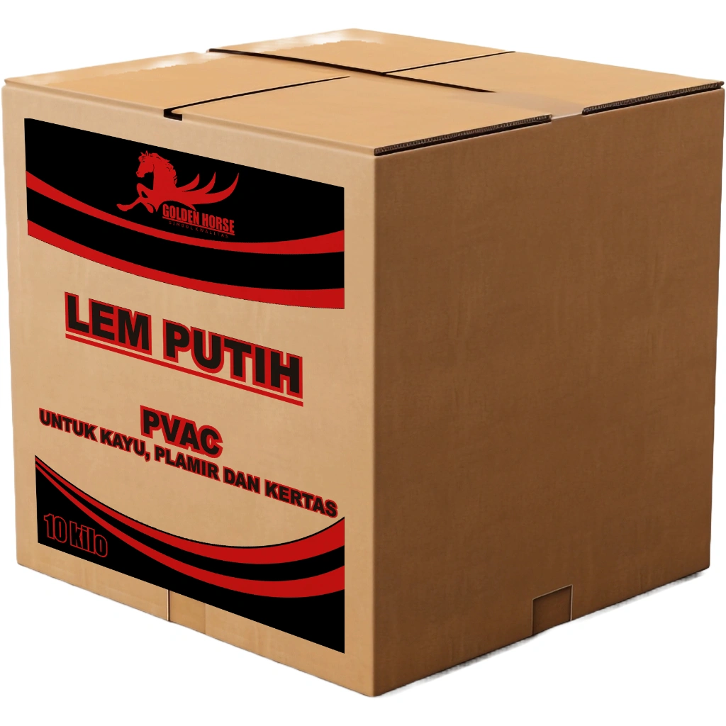 Golden Horse Lem Putih Refill – 10 Kg Lem PVAc Serbaguna | Kuat, Ekonomis, dan Tahan Lama