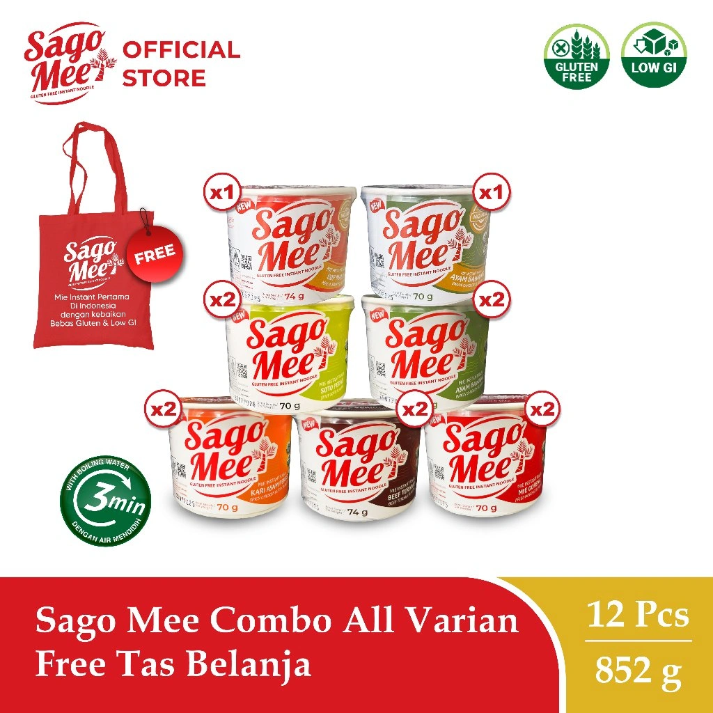 Sago Mee Paket Lengkap Gluten Free Mie Instan Extra 1 Tas Belanja