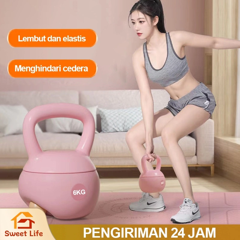Kettlebell Lunak 4/6/8kg | Dumbell Set | Peralatan Kebugaran Rumah | Lembut Dumbbell Wanita Dumbel Kebugaran Rumah Latihan Beban
