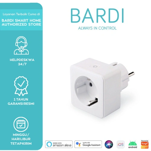 BARDI Smart PLUG WiFi Wireless Colokan Otomatis - IoT Smart Home Menghitung Penggunaan Daya