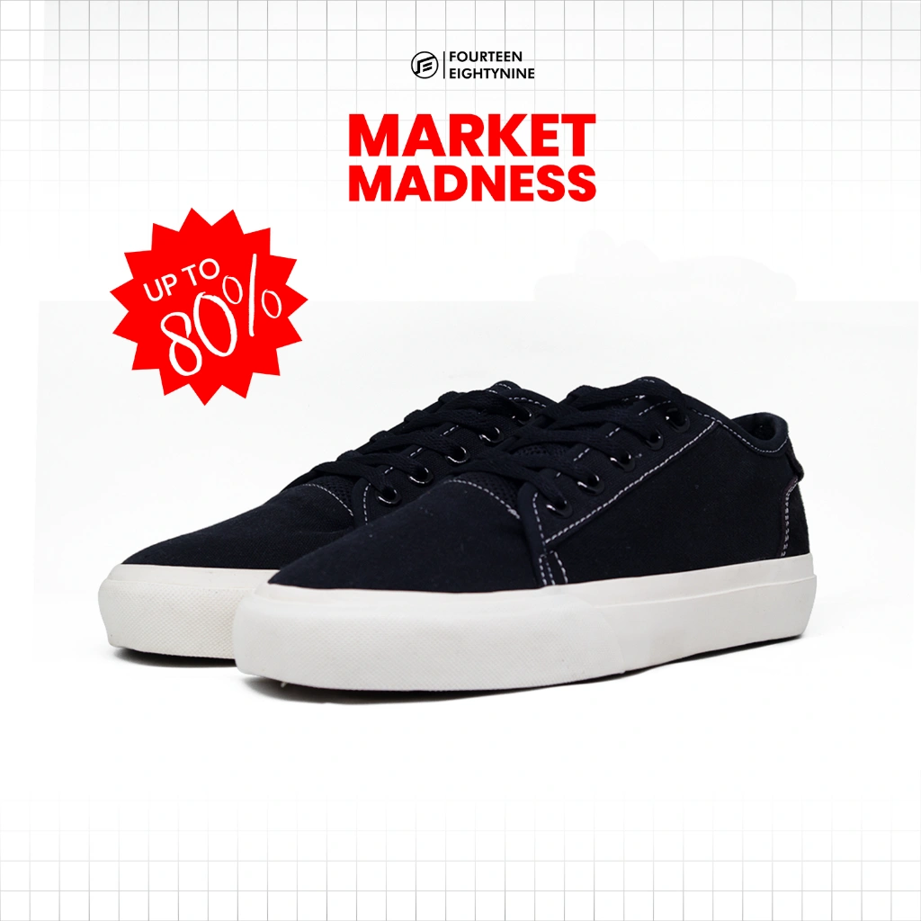 1489 - Sepatu ORBIT Black Sneakers Skate Canvas Vulcanized - FE13