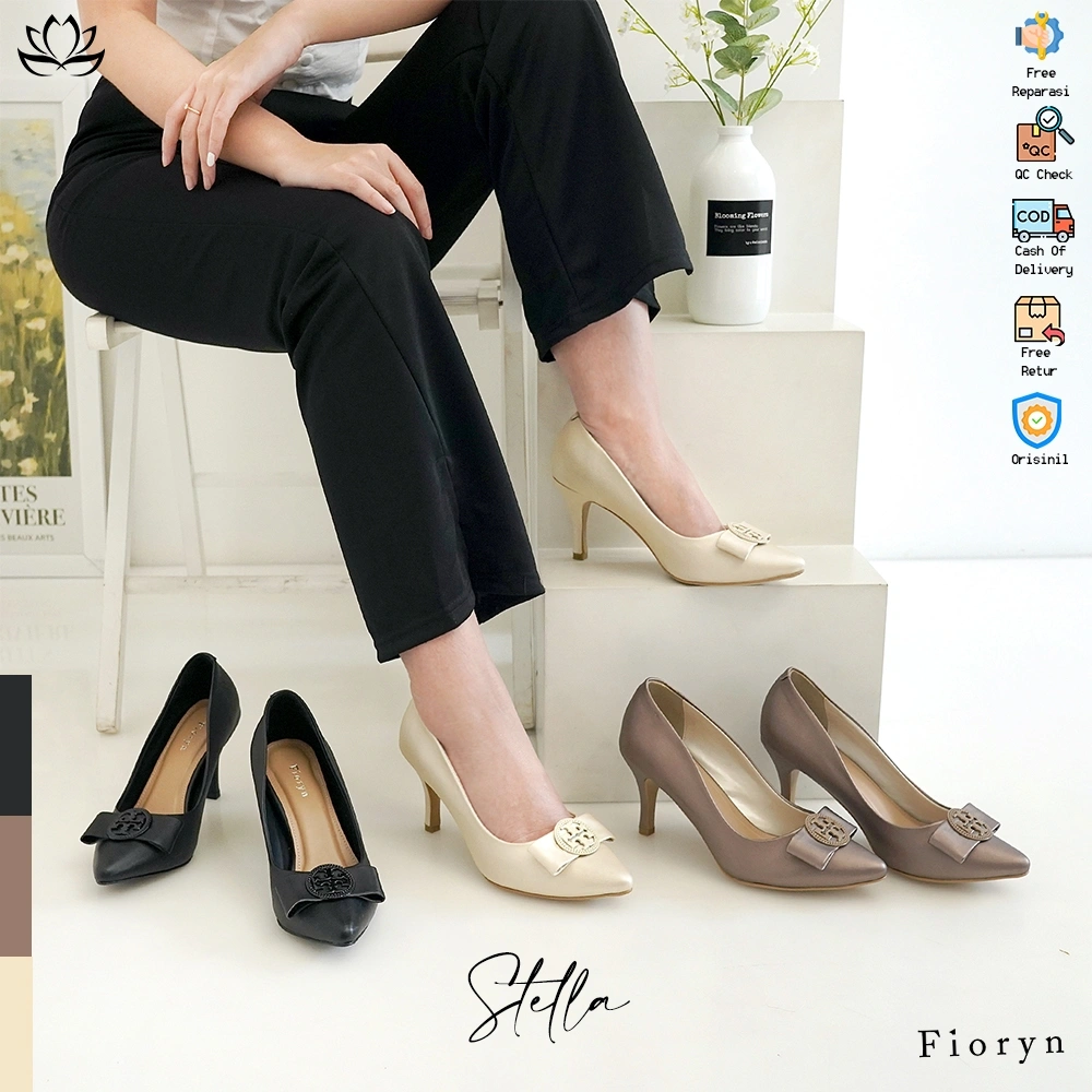 Fioryn - Stella Sepatu Wanita Hak Lancip / Heels Kitten 8 cm