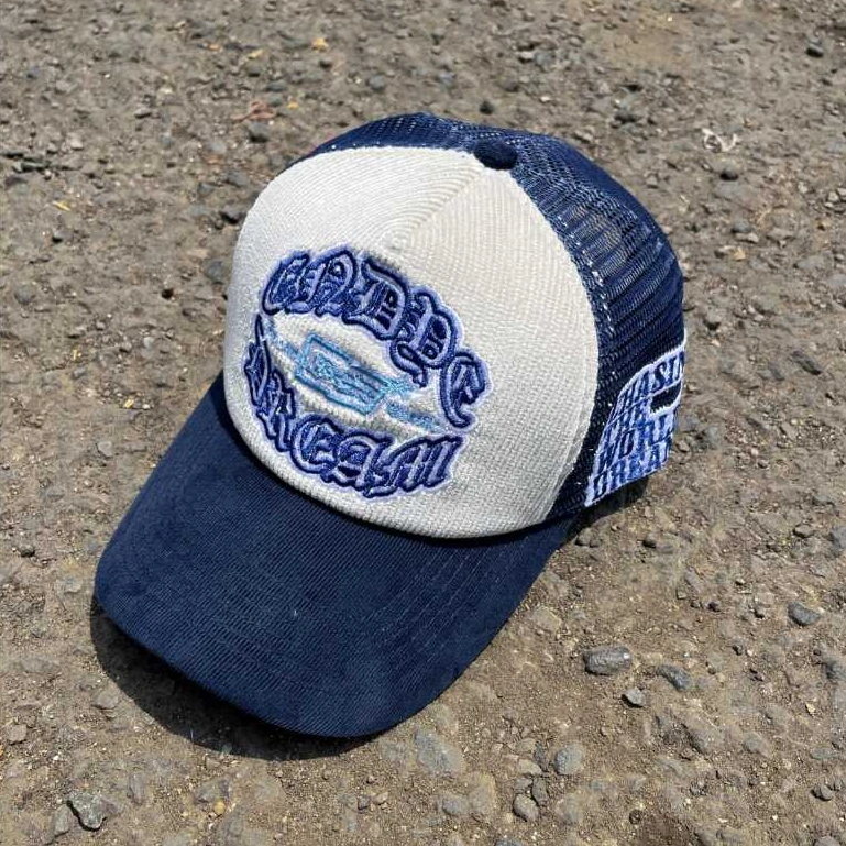 ENDYE.ID - Trucker Hat Corduroy Scream / topi polocaps /Topi Baseball Cap/Topi basbal hitam Caps pria