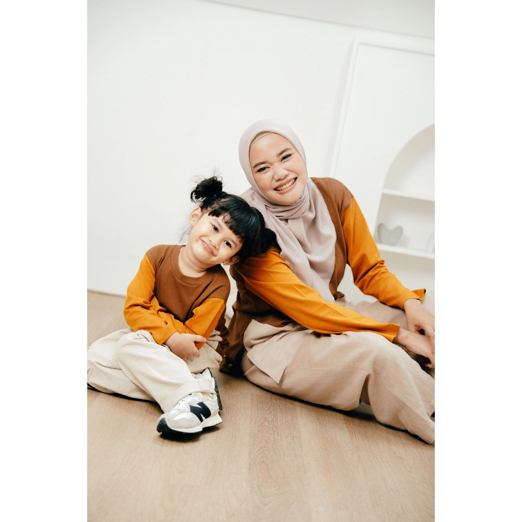 Badudu.id Baju Couple Ibu dan Anak - Kano Family Series - Brown