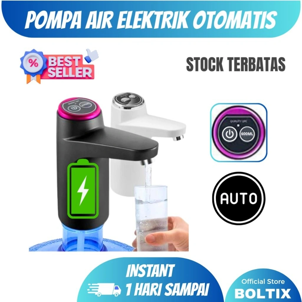 BOLTIX Pompa Galon Elektrik Portable USB Charge Dispenser Air Minum Electric