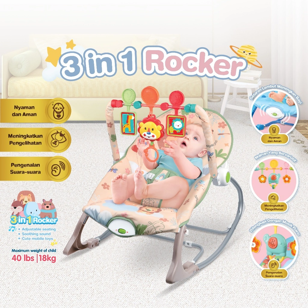 KISUBO Baby Rocker Chair Bouncer Bayi