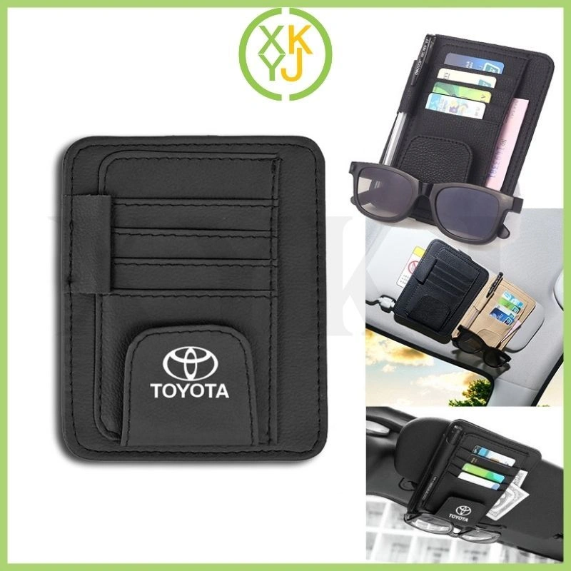 XYKJ Card Holder Mobil LOGO Tempat Tissue Kartu Gantungan Spion Tengah Mobil Dompet Stnk Organizer
