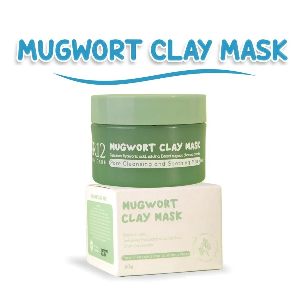 Mugwort Clay Mask sr12 | Masker Mugwort Organik Untuk Jerawat & Bruntusan Mugwort Clay Mask 100% Original | Masker Detoks Wajah Anti Acne Masker Mugwort Clay | Mengatasi Jerawat, Komedo & Redness Pori Bersih, Kulit Lebih Cerah